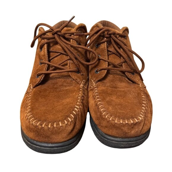 Faded Glory Cheyenne Brown Suede Leather Women’s Moc Toe Ankle Boots 8.5 - Picture 11 of 14